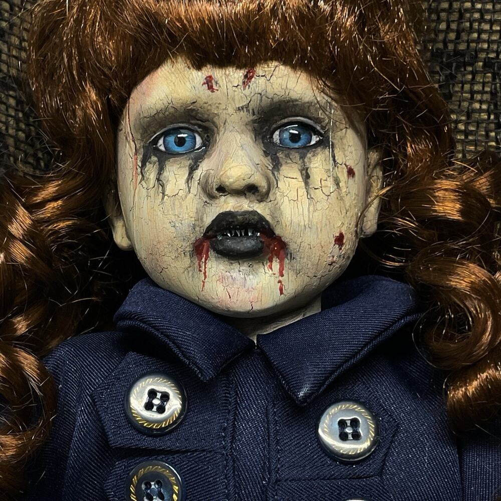 OOAK Creepy Odd 16” Zombie Girl Gore Scary Gory Halloween Prop Horror Art Doll